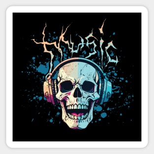 Music Skull Sticker